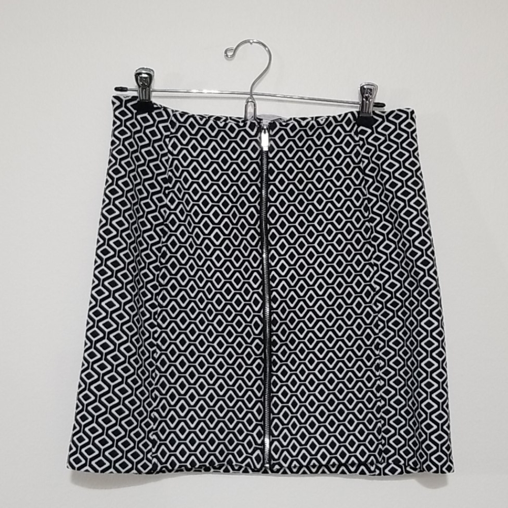 I.STATE Geometric Zippered Skirt, 4